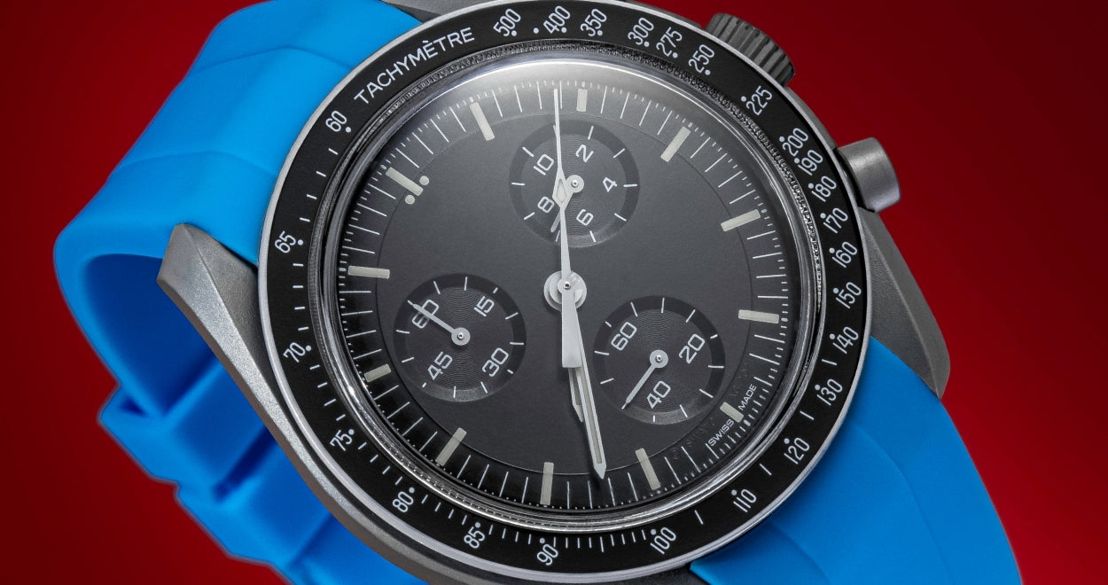 Rubber Strap for Swatch x Omega Moonswatch - Miami Blue – Horus Watch ...