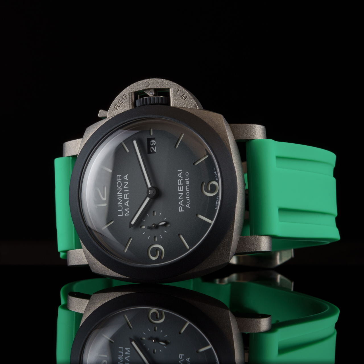 Rubber Strap for Panerai Luminor - Shamrock Green Rubber Strap for Panerai Luminor - Shamrock Green