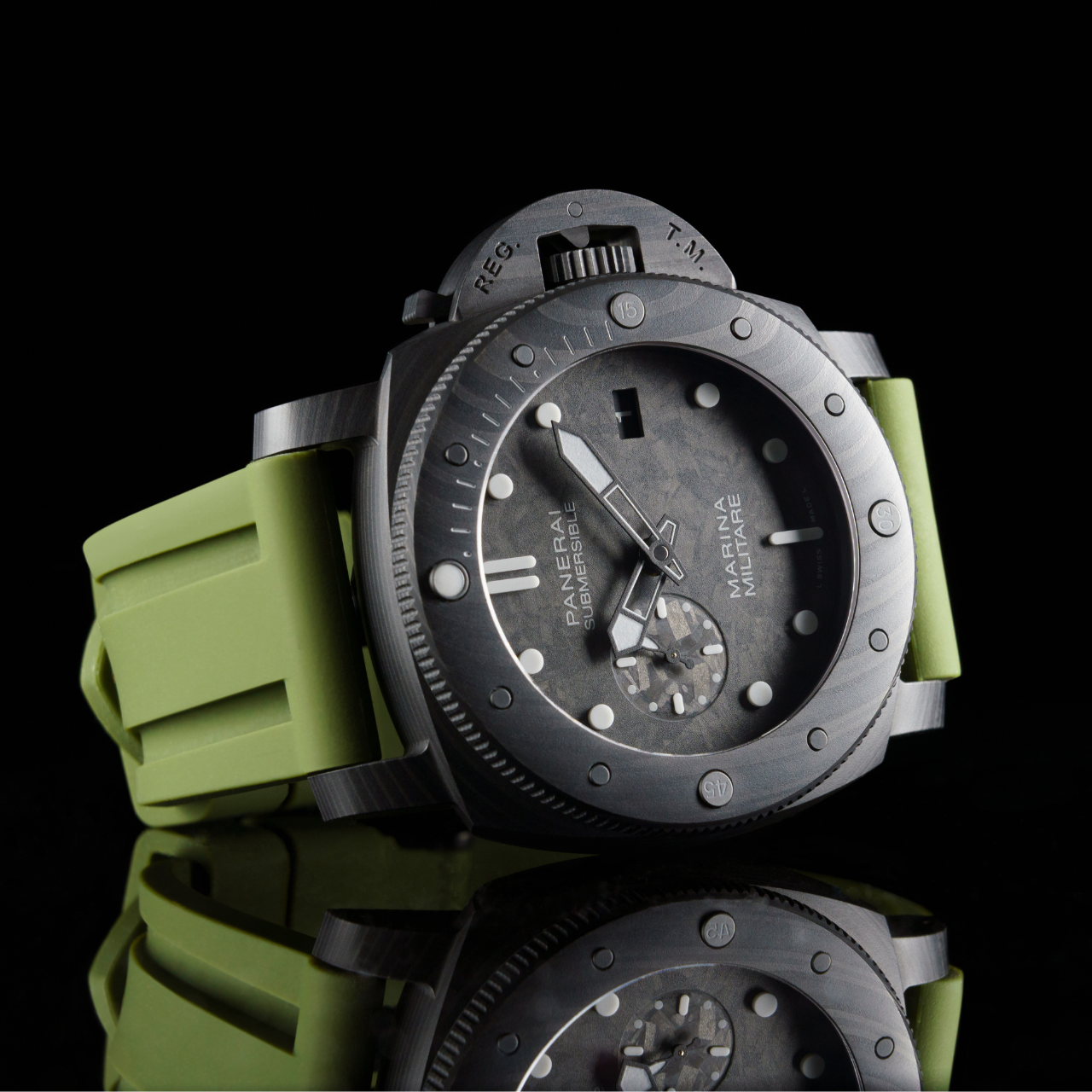 Rubber Strap for Panerai Submersible - Olive Green