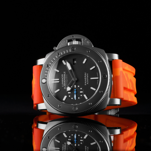 Rubber Strap for Panerai Submersible - Orange Camo