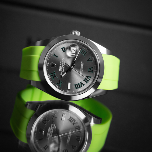 Rubber Strap for Rolex Datejust 41 - Lime Green