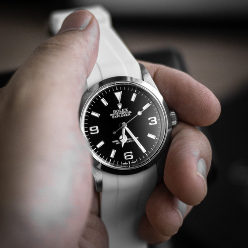 Rubber Strap for Rolex Explorer I - Arctic White