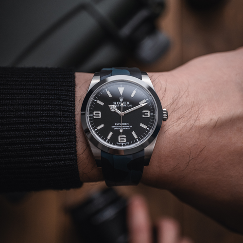 FKM Rubber Strap for Rolex Explorer I - Carbon Camo