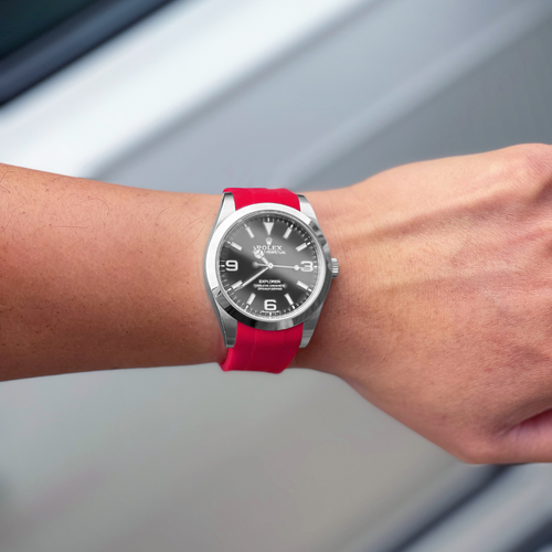 Rubber Strap for Rolex Explorer I - Heat Red
