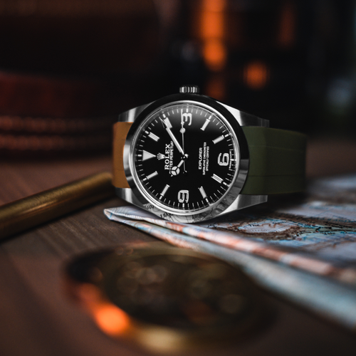 Rubber Strap for Rolex Explorer I - Olive Green