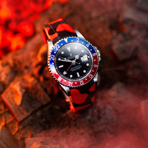 FKM Rubber Strap for Rolex GMT-Master II - Volcanic Camo