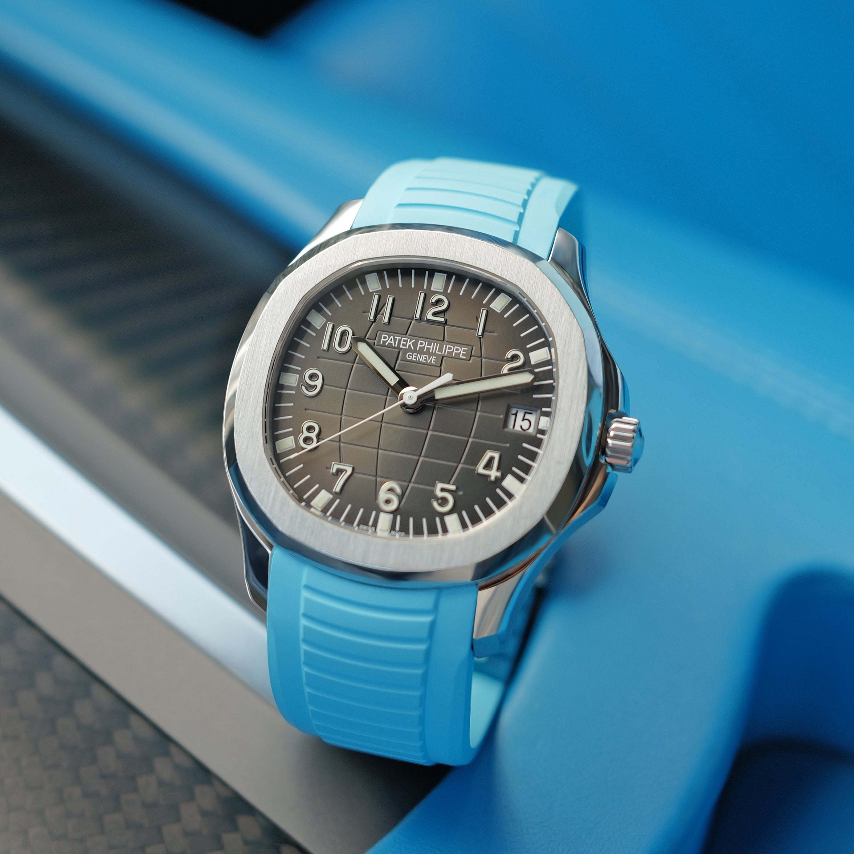 FKM Rubber Strap for Patek Philippe Aquanaut - Miami Blue