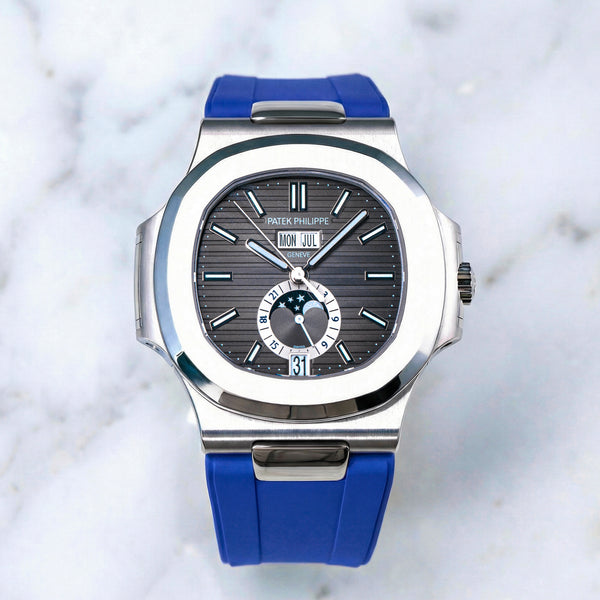 Cinturino Gomma Blu Tempomat Per Patek Philippe Nautilus 5711, 5712, 5726, 5980 - Foto 2