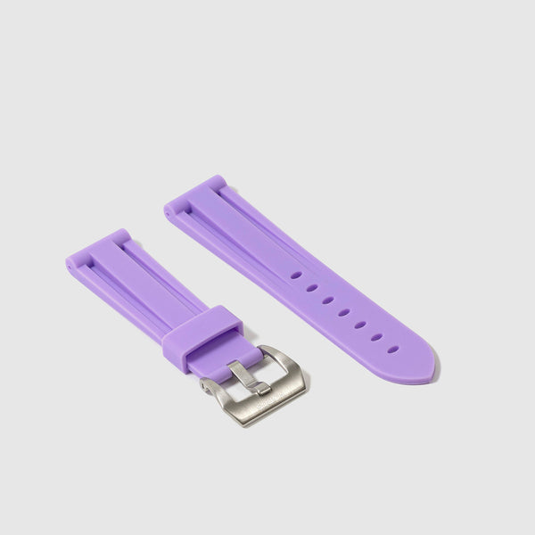 22mm Lug Width Rubber Strap - Lavender Purple