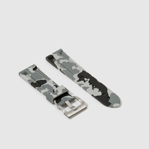 22mm Lug Width Rubber Strap - Snow Camo