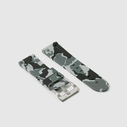 24mm Lug Width Rubber Strap - Snow Camo