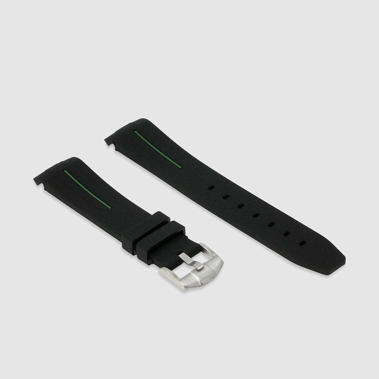 Rubber Strap for Rolex Daytona on Bracelet - Corsa Black & Forest Green