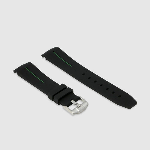 Rubber Strap for Swatch x Omega Moonswatch - Corsa Black & Forest Green