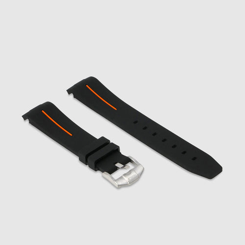 Rubber Strap for Swatch x Omega Moonswatch - Corsa Black & Orange