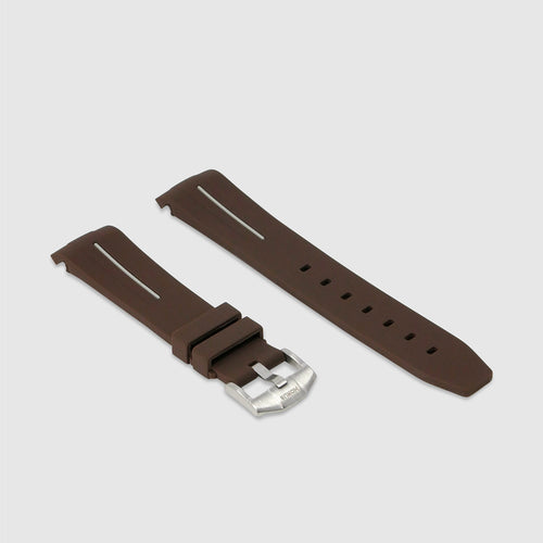 Rubber Strap for Rolex Daytona on Bracelet - Corsa Espresso & Hurricane Grey
