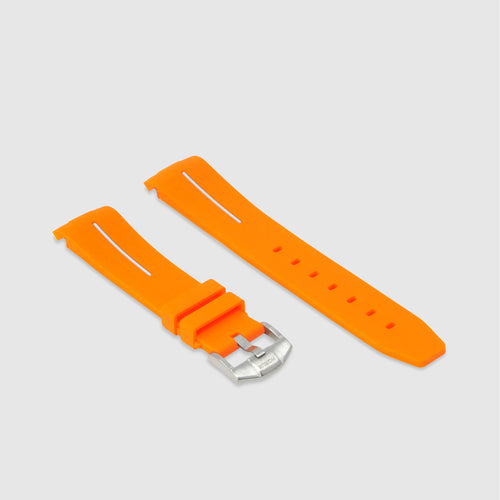 Rubber Strap for Rolex Daytona on Bracelet - Corsa Orange & Hurricane Grey