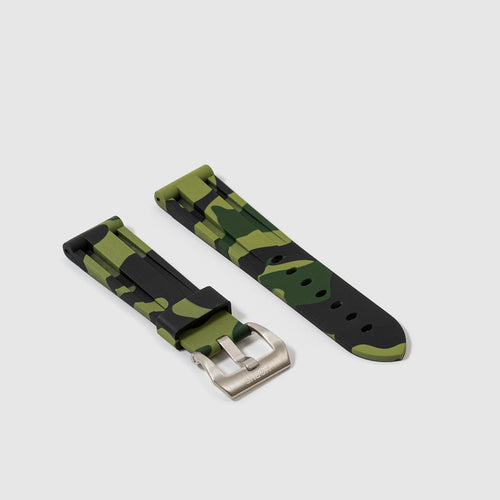 Rubber Strap for Tag Heuer Monaco - Green Camo