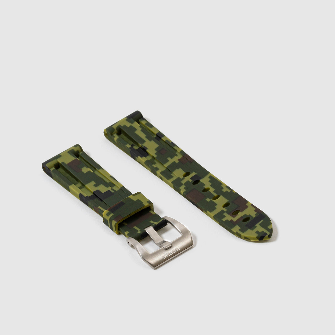 Rubber Strap for Tag Heuer Monaco - Green Digi Camo
