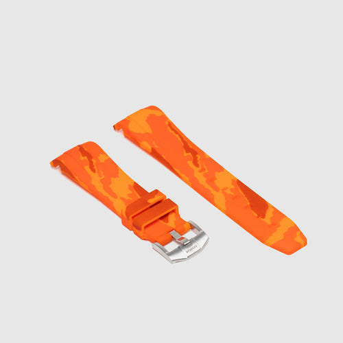 Rubber Strap for Rolex Datejust II - Orange Camo