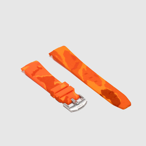Rubber Strap for Rolex Explorer I - Orange Camo