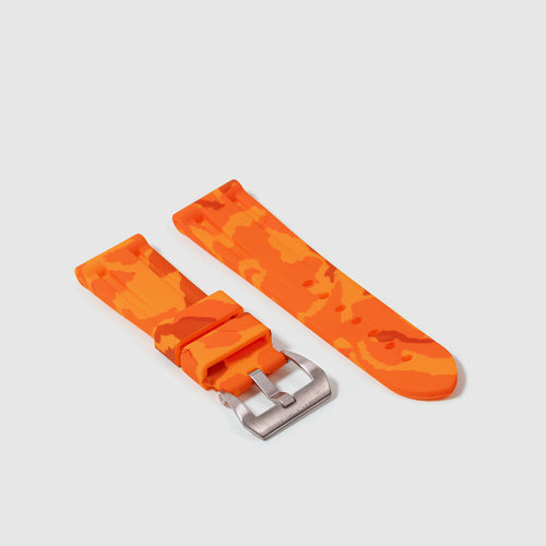 Rubber Strap for Panerai Ferrari Series - Orange Camo