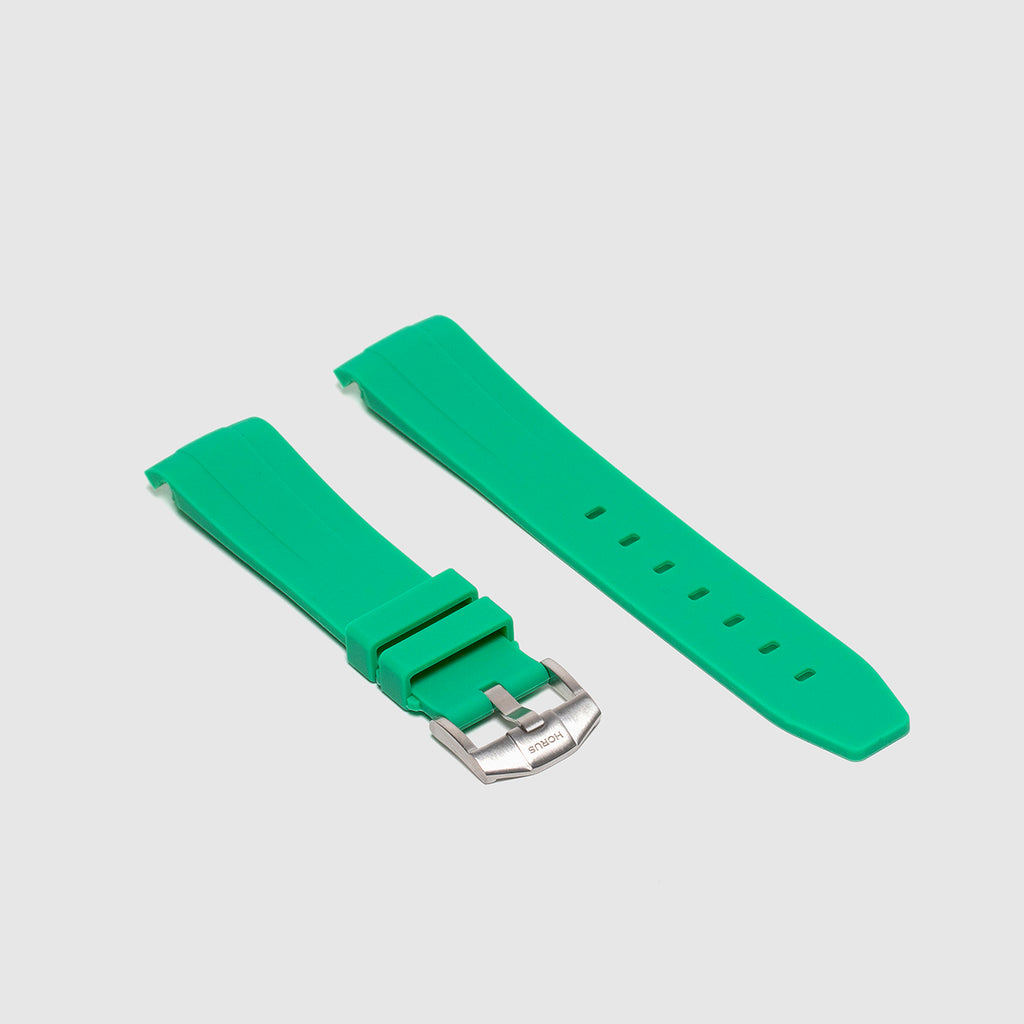 【ルルギネス】リップクラッチ　蛇革 Shamrock-Green-Rubber-Strap-