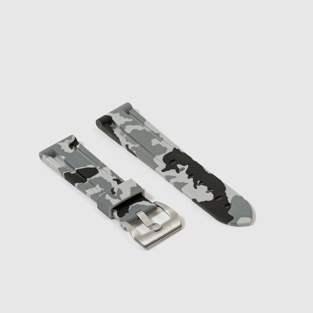ミニオブザーバーウィングバッジ 7758MG Rubber Strap for Panerai Luminor - Snow Camo