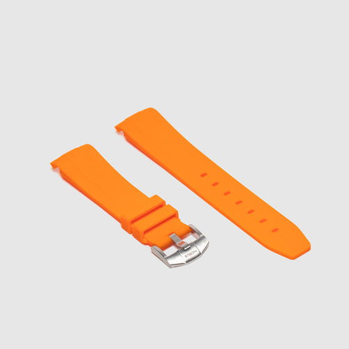 Rubber Strap for Rolex Yacht-Master on Bracelet - Tangerine Orange