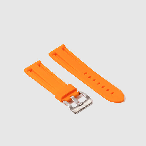 Rubber Strap for Tag Heuer Autavia - Tangerine Orange